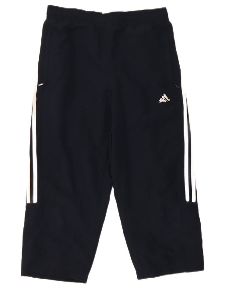 Женские спортивные брюки-капри Adidas UK 10, маленькие темно-синие, полиэстер