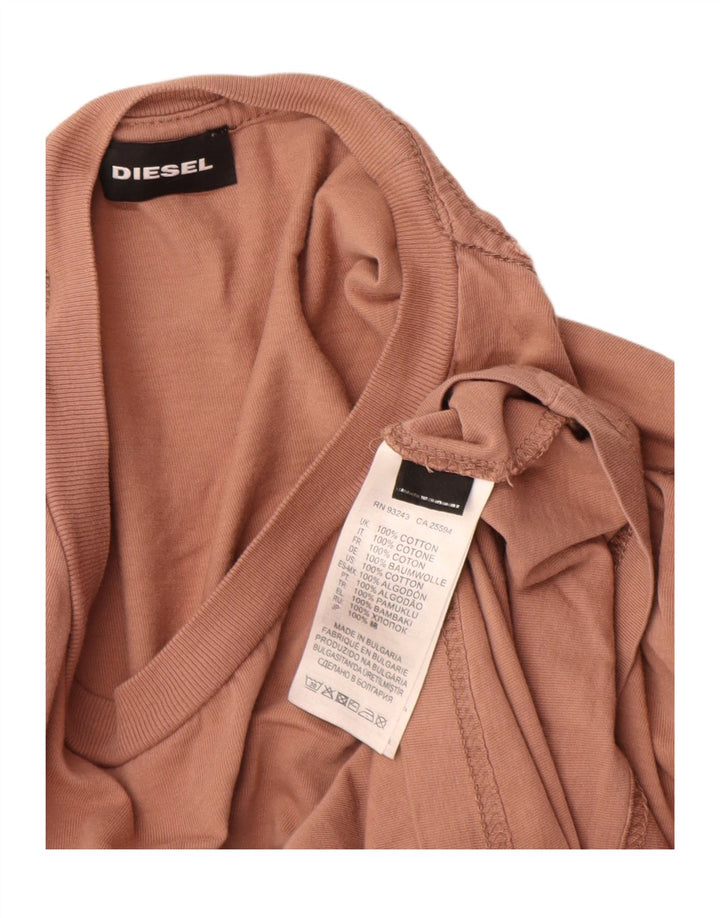 Мужской топ Diesel с длинным рукавом и рисунком, большой размер, коричневый хлопок