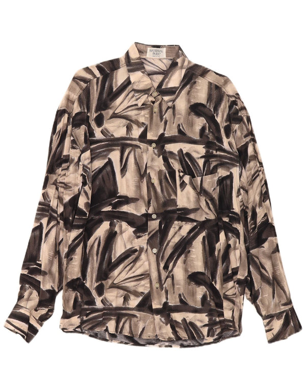 Винтажная мужская рубашка с абстрактным узором, большая серая