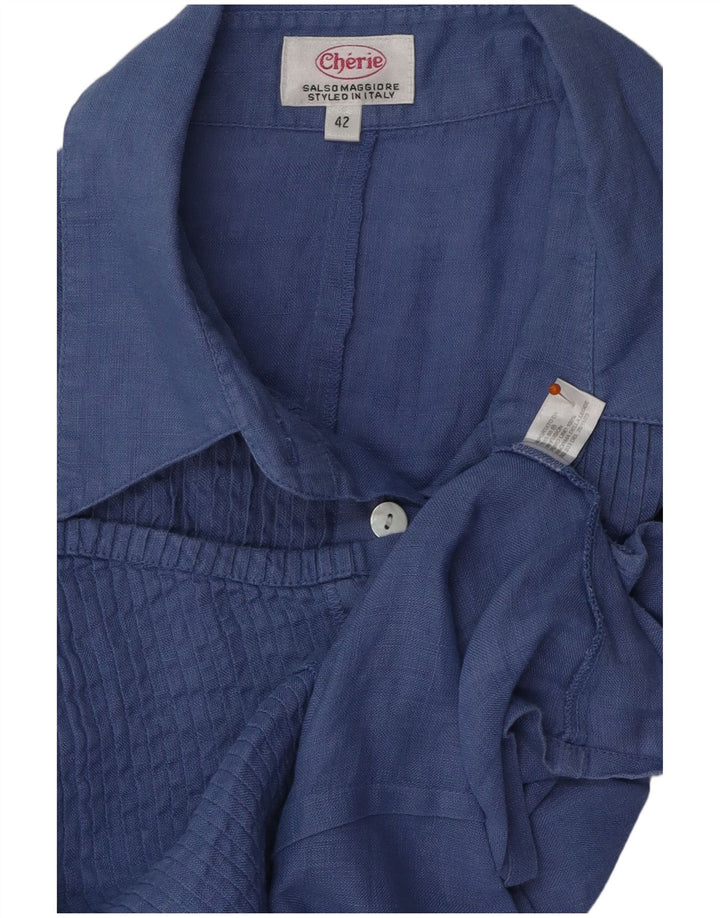Женская блузка-рубашка без рукавов CHERIE IT 42, средний синий лен