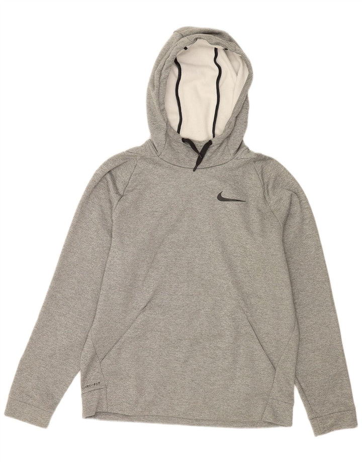Мужской джемпер с капюшоном NIKE Dri Fit, средний серый полиэстер с крапинками