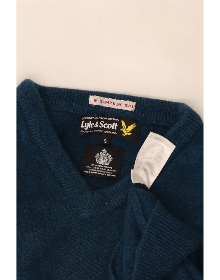 Женский джемпер с v-образным вырезом Lyle & Scott, Великобритания, 10, маленький синий