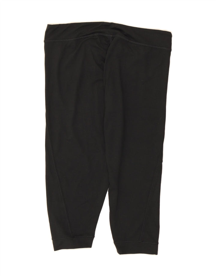 REEBOK Womens Capri Leggings UK 16/18 Large  Black Polyester Vintage Reebok and Second-Hand Reebok from Messina Hembry 