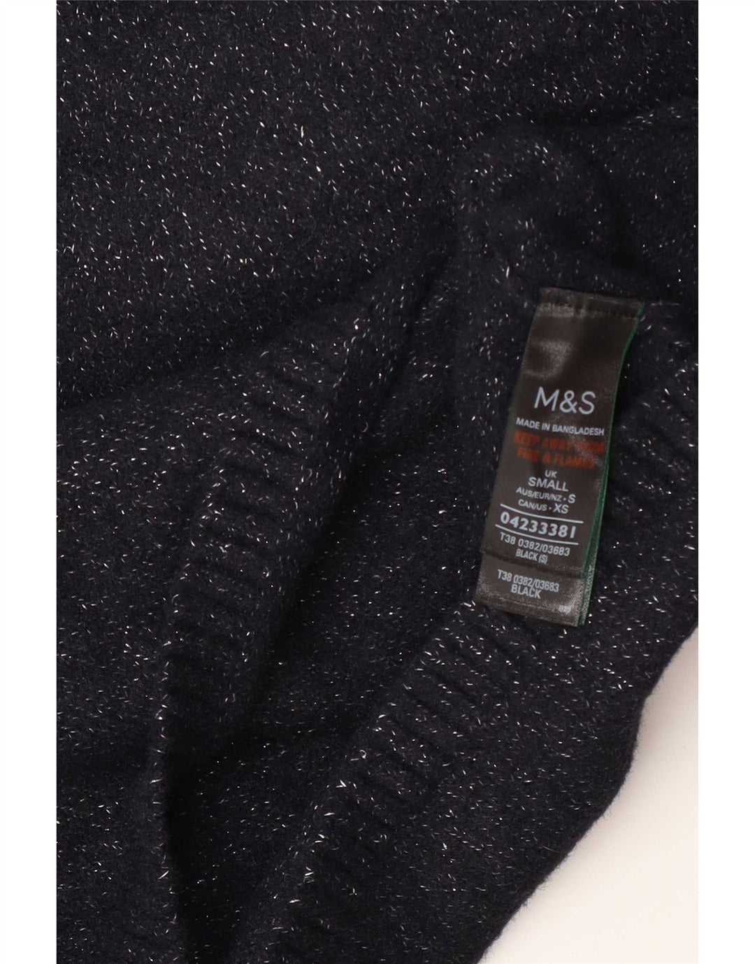 Женский джемпер с высоким воротником Marks & Spencer, Великобритания, 10, маленький, черный, в крапинку