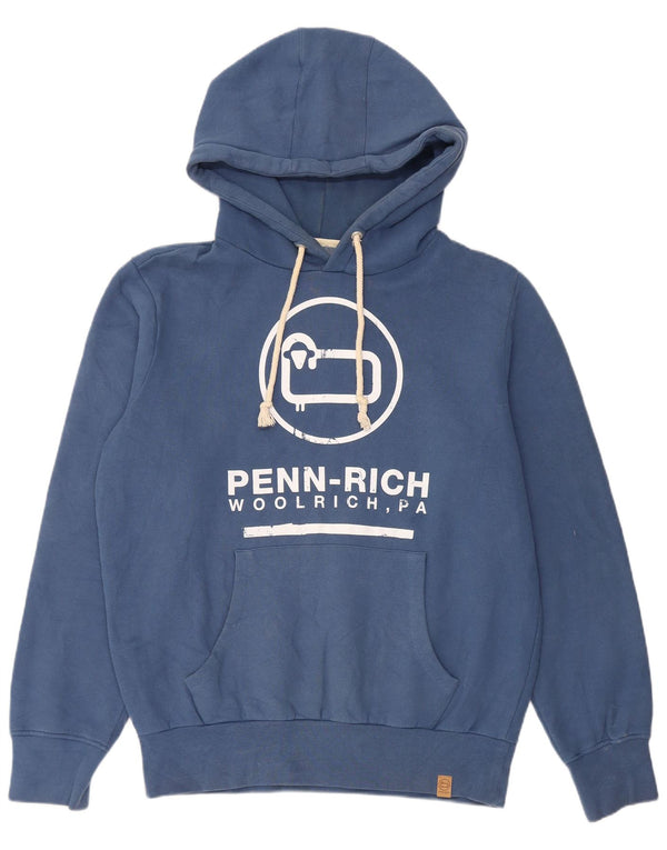 Мужской джемпер с капюшоном Woolrich стандартного кроя с рисунком XL, синий хлопок