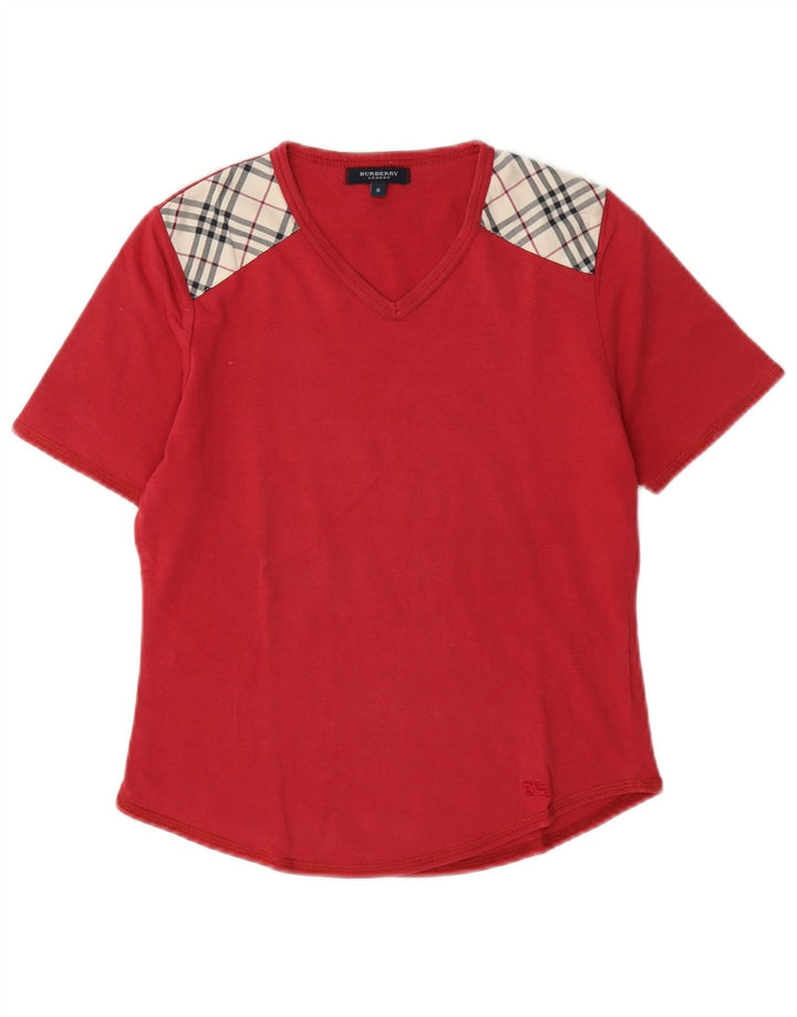 Женская футболка Burberry Top UK 10, маленькая красная клетка