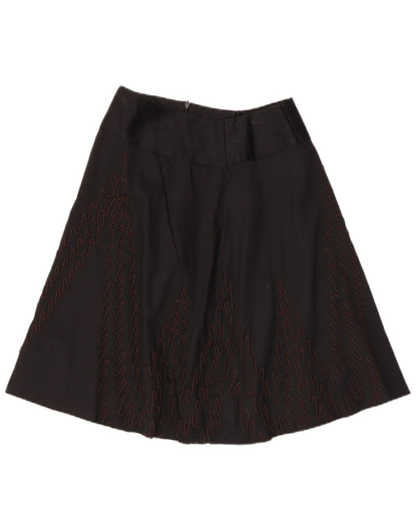 Женская юбка-трапеция Reiss UK 12 Medium W26 Черная с геометрическим рисунком