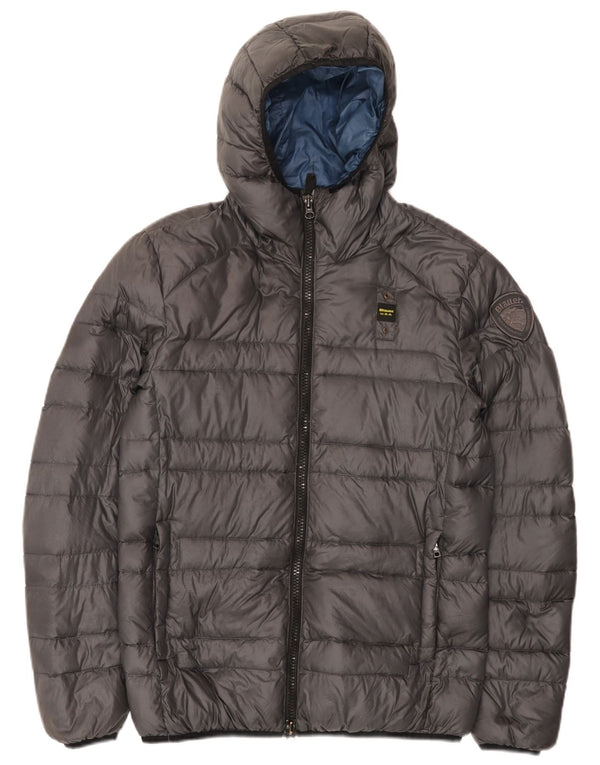 Мужская утепленная куртка с капюшоном Blauer UK 38, средний серый полиамид