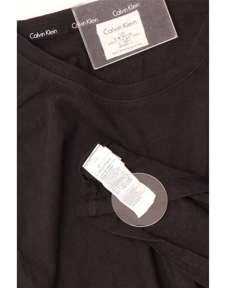 CALVIN KLEIN Мужской топ с длинным рукавом, большой черный хлопок