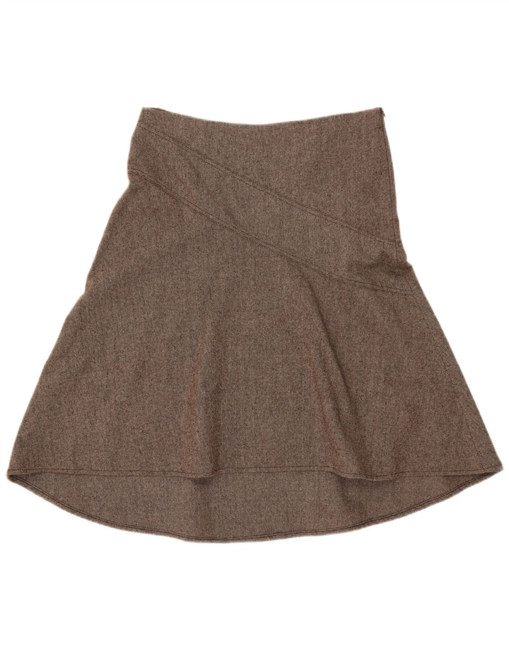 Topshop Женская юбка-трапеция UK 12 Medium W32 Коричневая шерсть