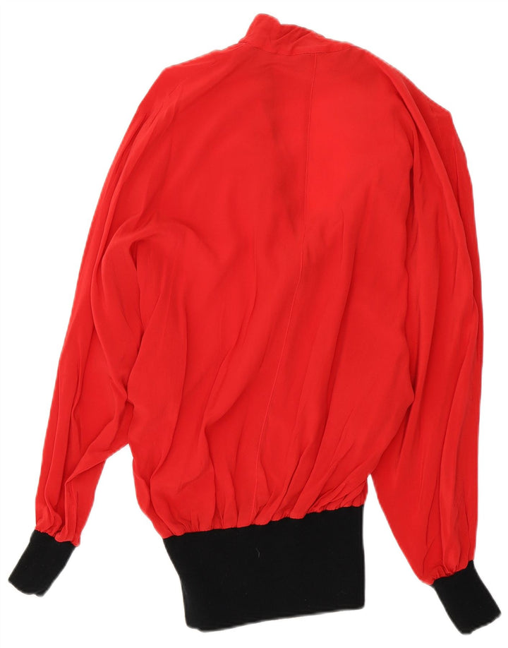 Daniela Massa Женская блузка с длинным рукавом IT 44 Средний красный цвет цветных блоков