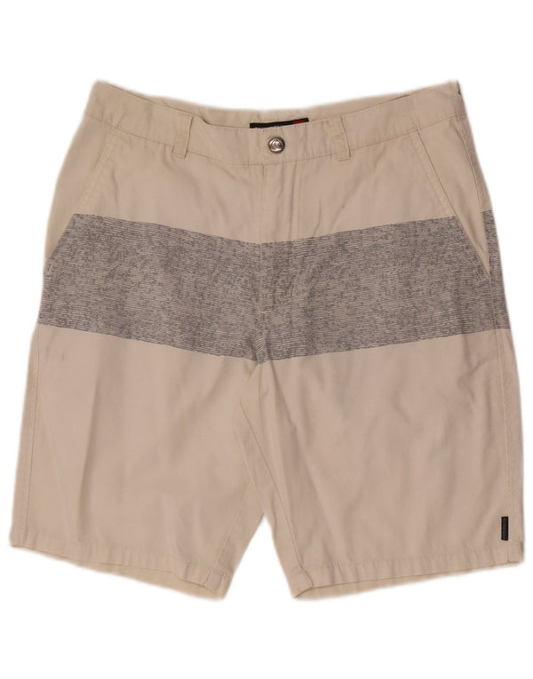 Мужские шорты чинос Quiksilver W28, маленькие бежевые, хлопок с цветными блоками
