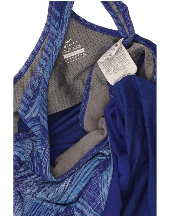 Женский жилет с графическим рисунком NIKE Dri Fit UK 8, маленький синий хлопковый с геометрическим узором