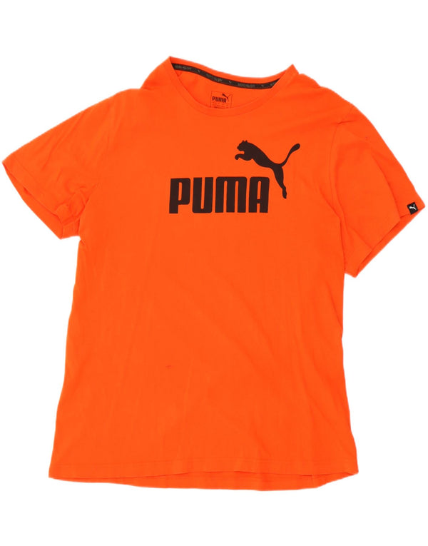 Мужская футболка с рисунком Puma XL оранжевого цвета, хлопок