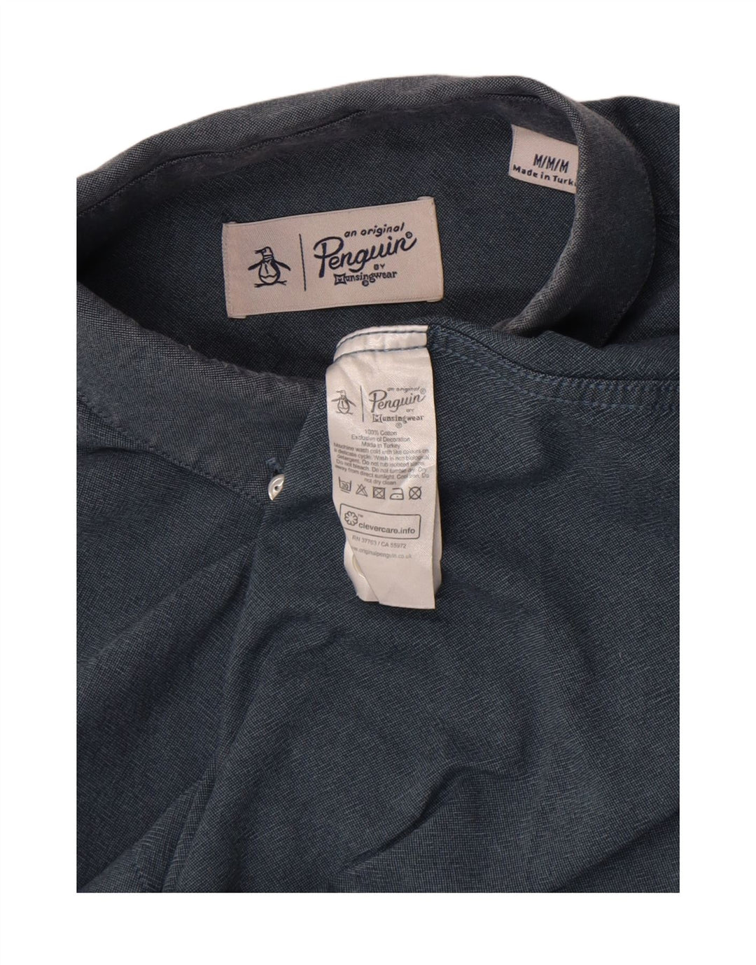 Мужская рубашка Penguin из хлопка среднего синего цвета