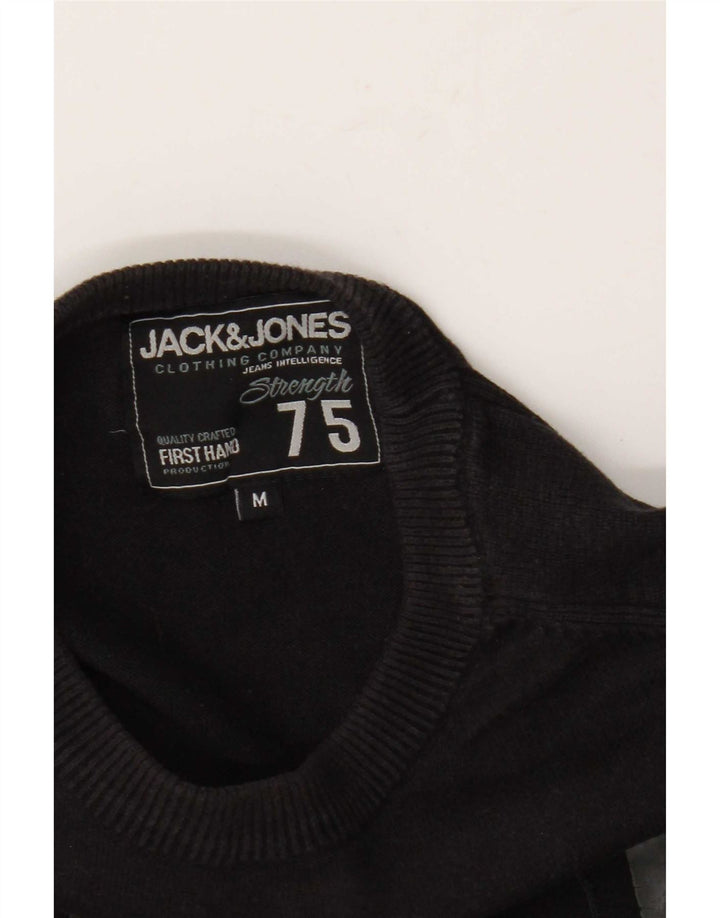 Мужской джемпер с круглым вырезом Jack & Jones с графикой, средний черный
