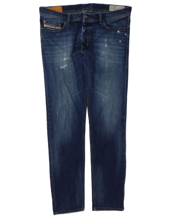 Мужские зауженные джинсы Diesel Tepphar W36 L32, синий хлопок