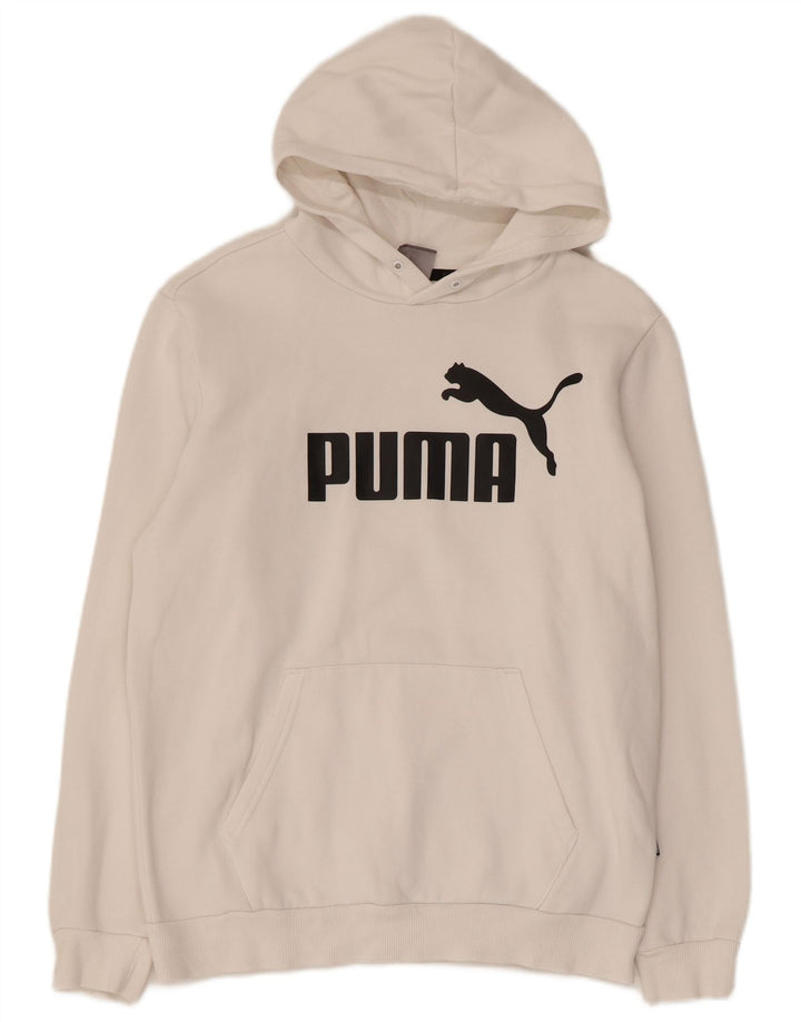 Мужской джемпер с капюшоном PUMA, маленький белый, хлопковый