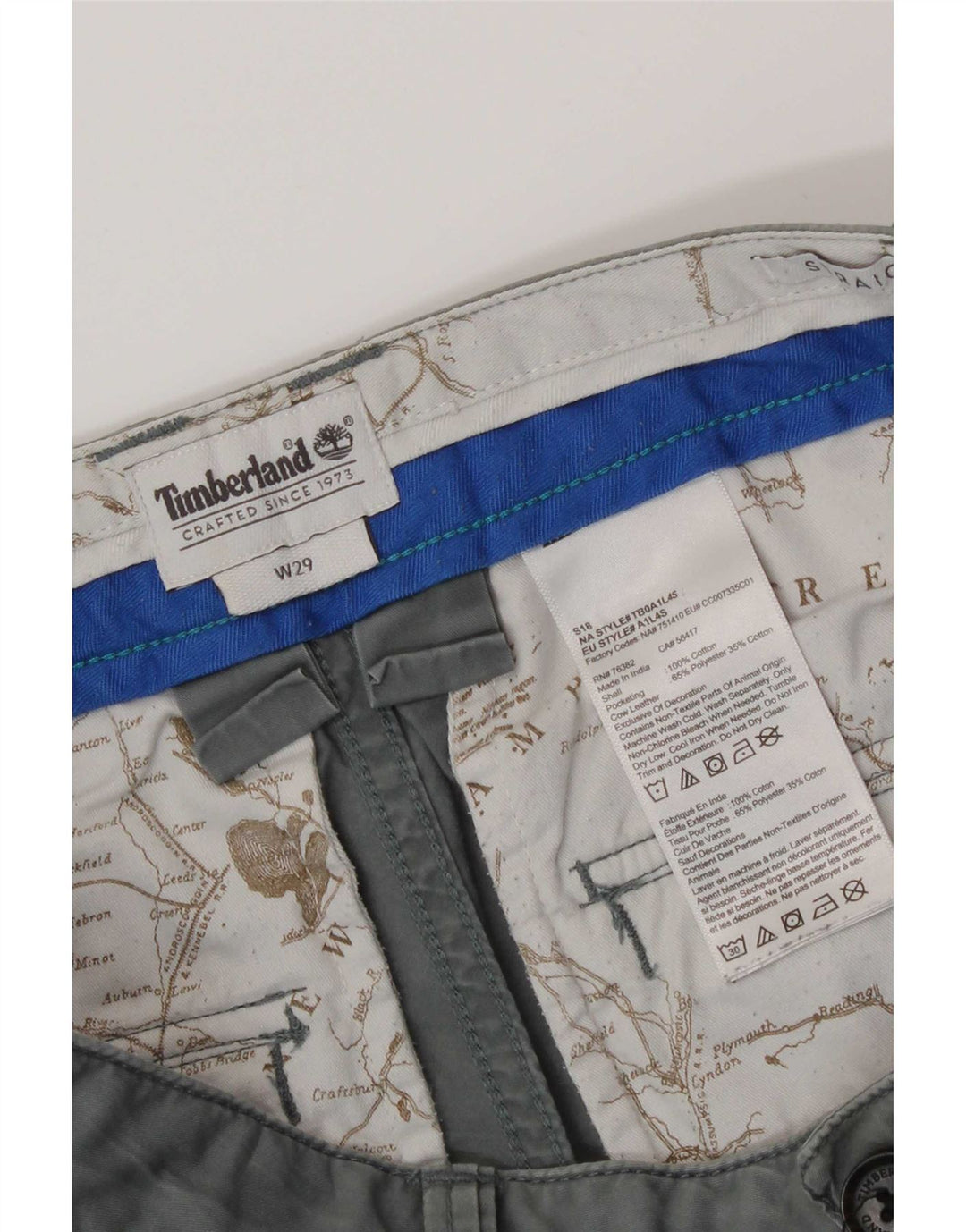 Мужские шорты чинос Timberland W29, маленькие серые, хлопок