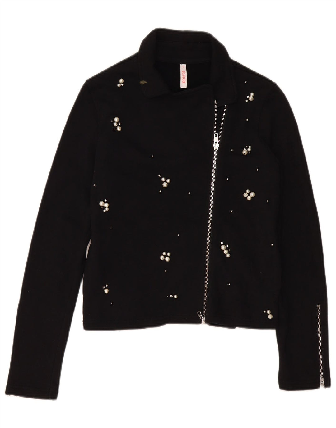 SUN68 Женский кардиган-свитер UK 10, маленький черный хлопок