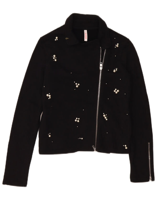 SUN68 Женский кардиган-свитер UK 10, маленький черный хлопок