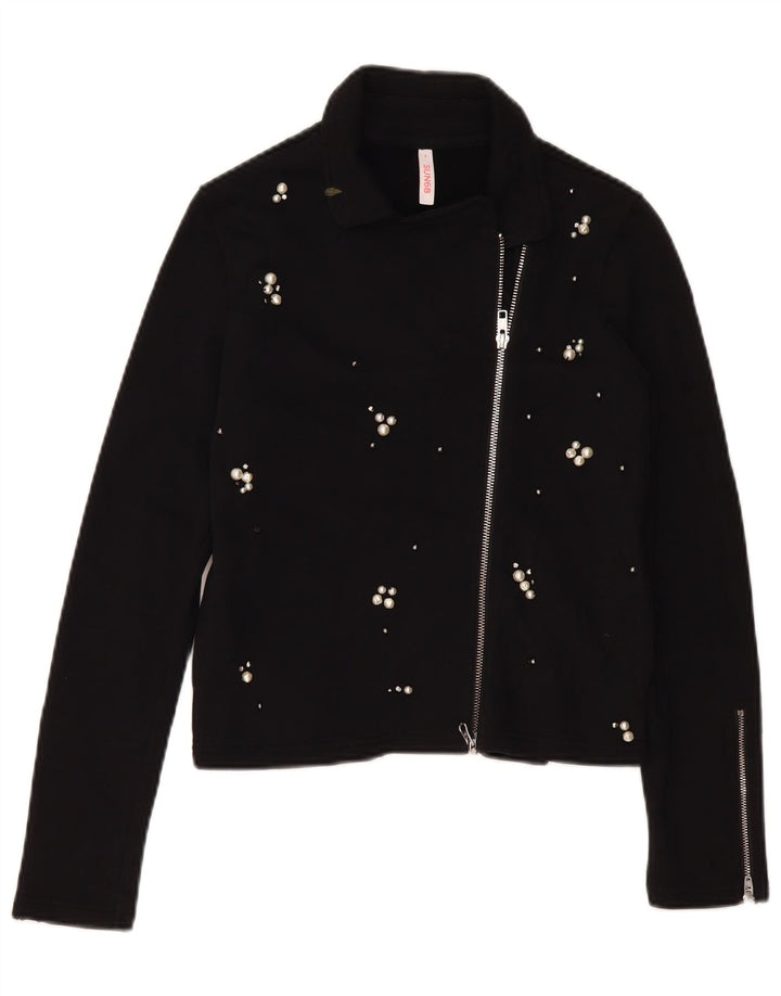 SUN68 Женский кардиган-свитер UK 10, маленький черный хлопок