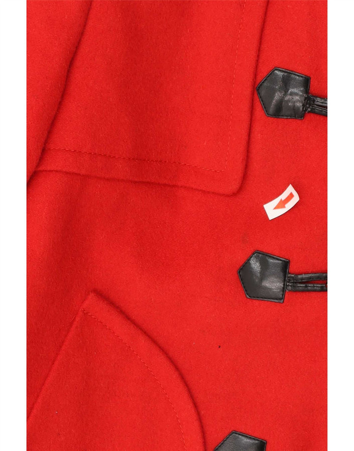 Женская дафлкот с капюшоном Stefanel IT 48 XL Красная шерсть из натуральной шерсти
