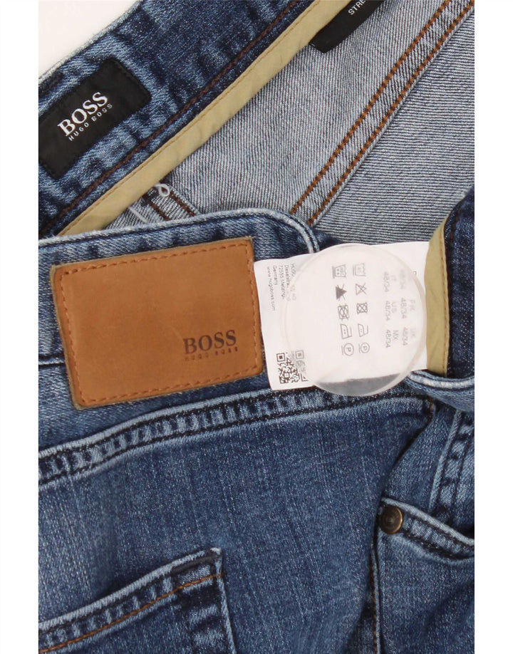 Мужские прямые джинсы Hugo Boss W48 L34 синие, хлопок