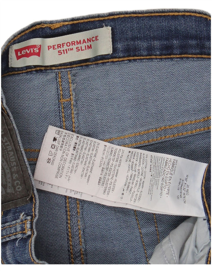 LEVI'S Boys 511 Slim Jeans 15-16 Years W30 L32 Blue Cotton