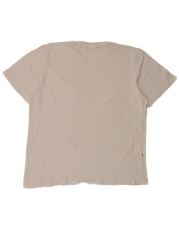 Мужская футболка Lacoste, размер 7, 2XL, белый хлопок с крапинками