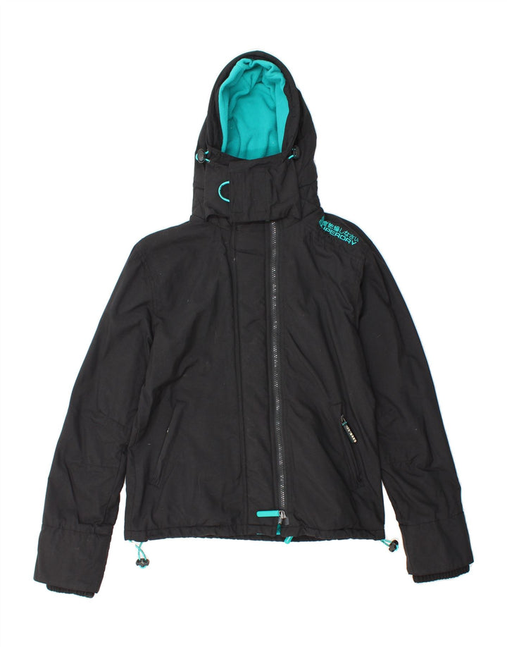 SUPERDRY Womens The Windcheater Windbreaker Jacket UK 12 Medium Black Vintage Superdry and Second-Hand Superdry from Messina Hembry 