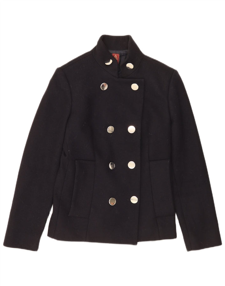 Dondup Женское Полупальто IT 44 Medium Navy Blue Wool