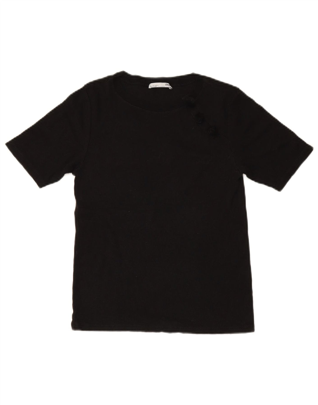 Женская футболка с рисунком Zara Top UK 14, большая черная