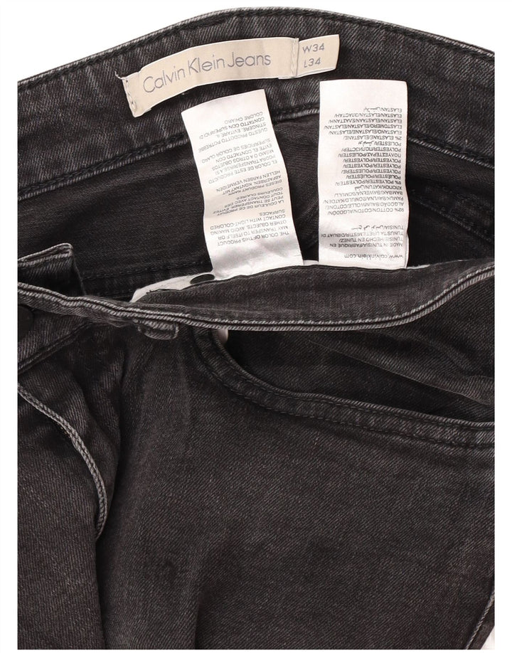 Мужские узкие джинсы Calvin Klein W34 L28, серый хлопок