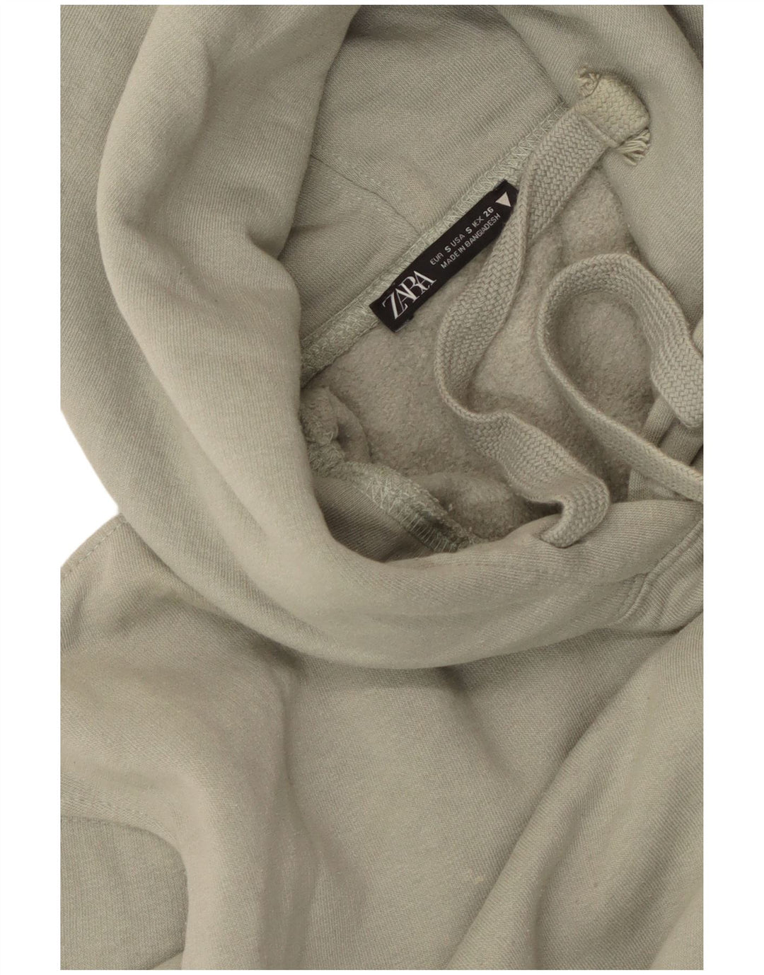 Zara Мужской джемпер свободного кроя с капюшоном, маленький зеленый