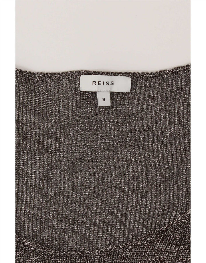 Женская блузка Reiss Top UK 10, маленькая, серая в крапинку