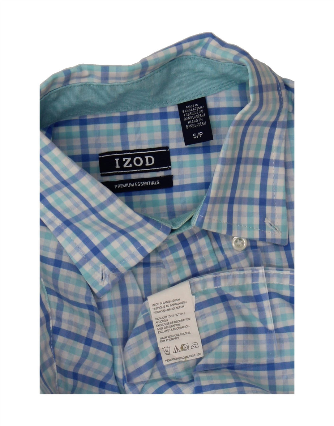 IZOD Mens Shirt Small Blue Check Cotton Vintage Izod and Second-Hand Izod from Messina Hembry 