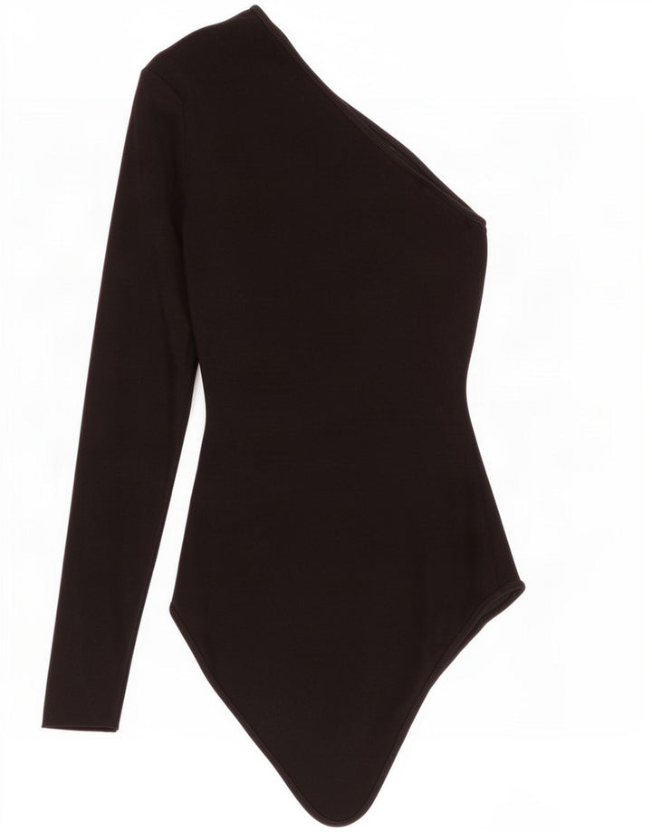 Женское боди на одно плечо Zara UK 12, средний черный, вискоза