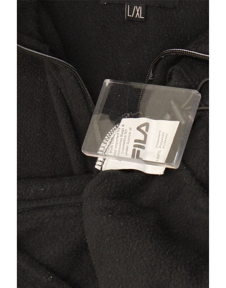 Мужская флисовая куртка FILA UK 40, большая, черная, полиэстер