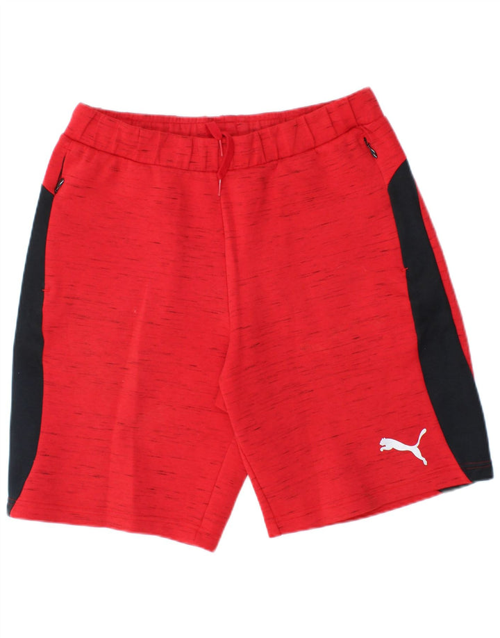 Мужские спортивные шорты Puma среднего красного цвета с цветными блоками
