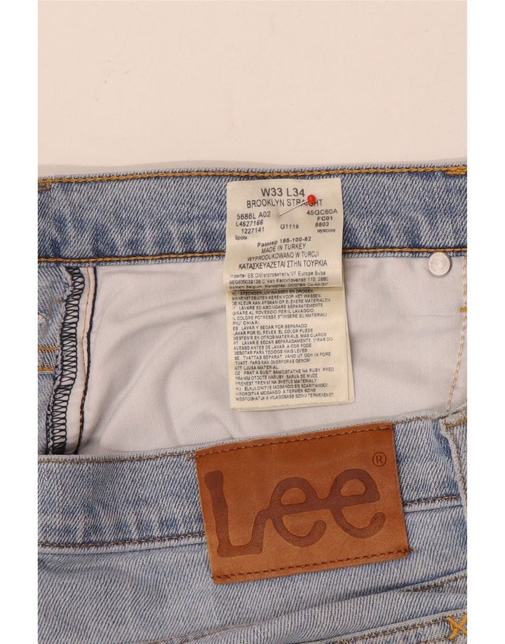 Мужские прямые джинсы Lee Brooklyn W33 L32, синий хлопок