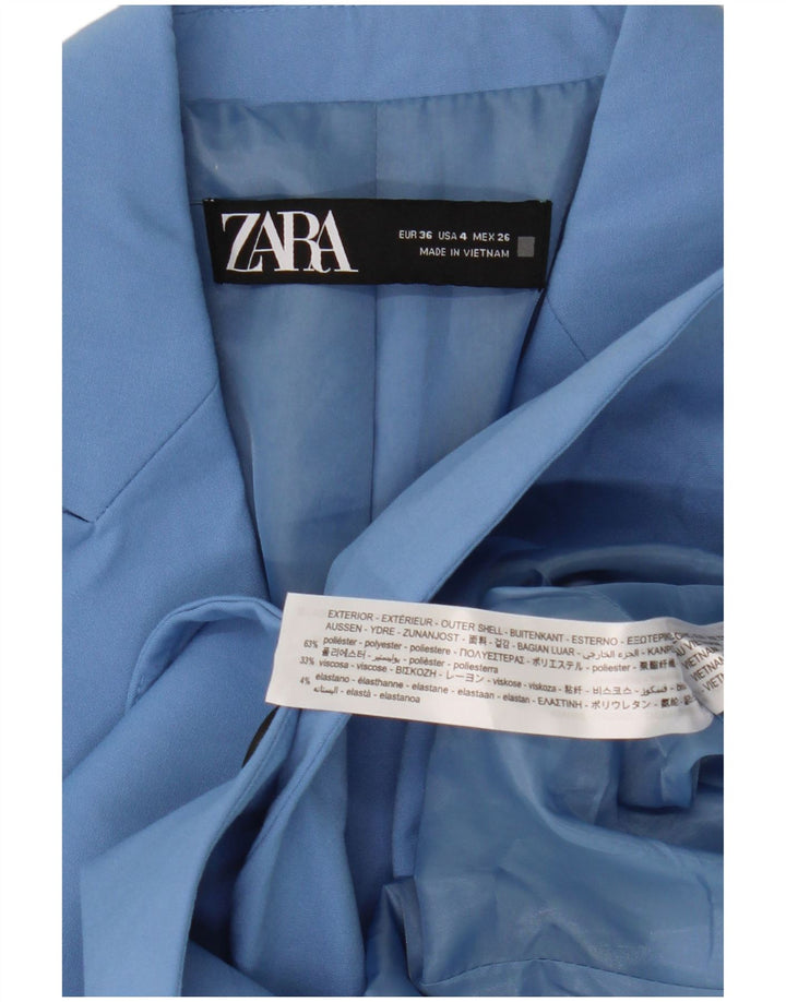Женский пиджак на 1 пуговице Zara EU 36 XS, синий полиэстер