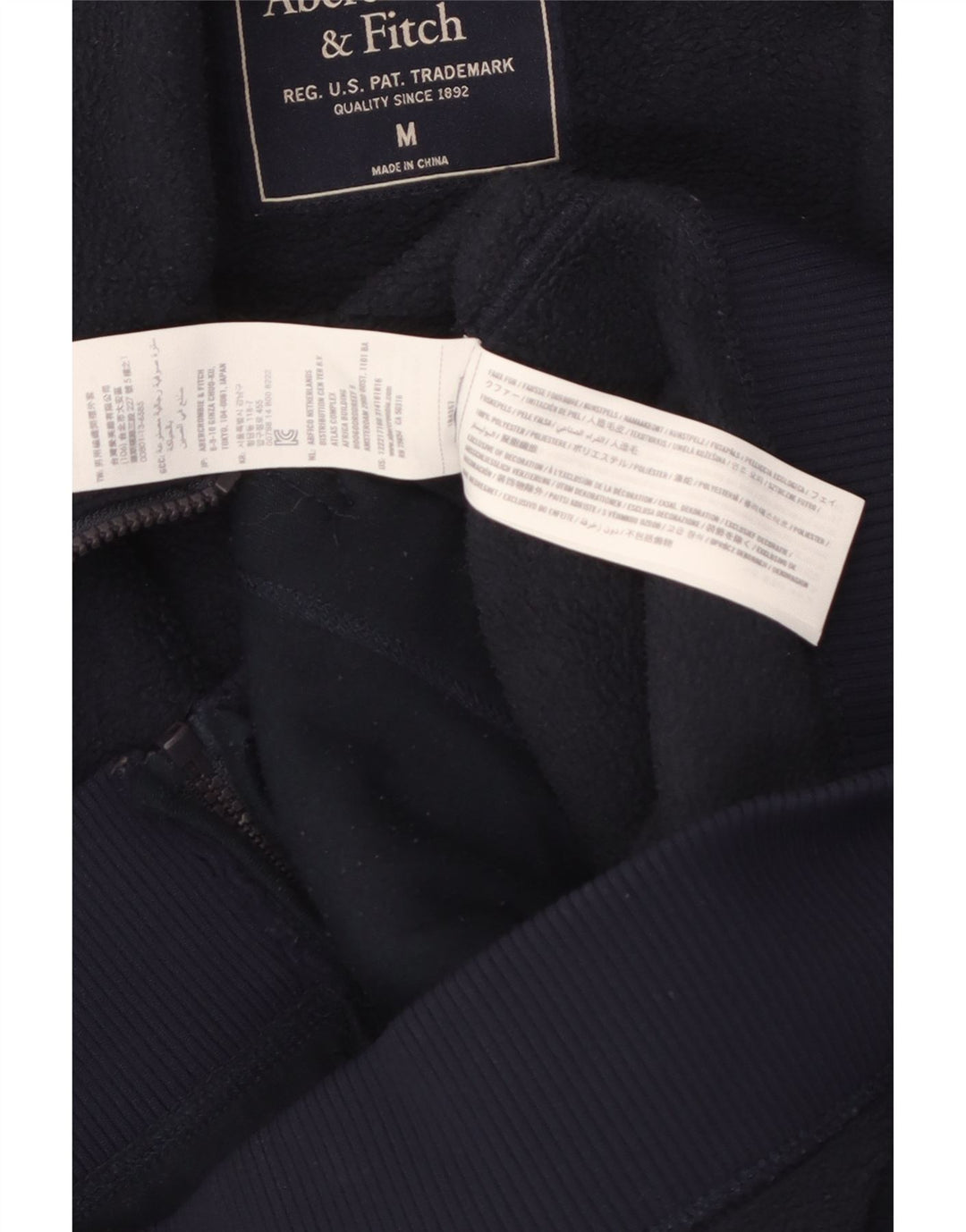 Мужская флисовая куртка Abercrombie & Fitch UK 38, средний темно-синий полиэстер