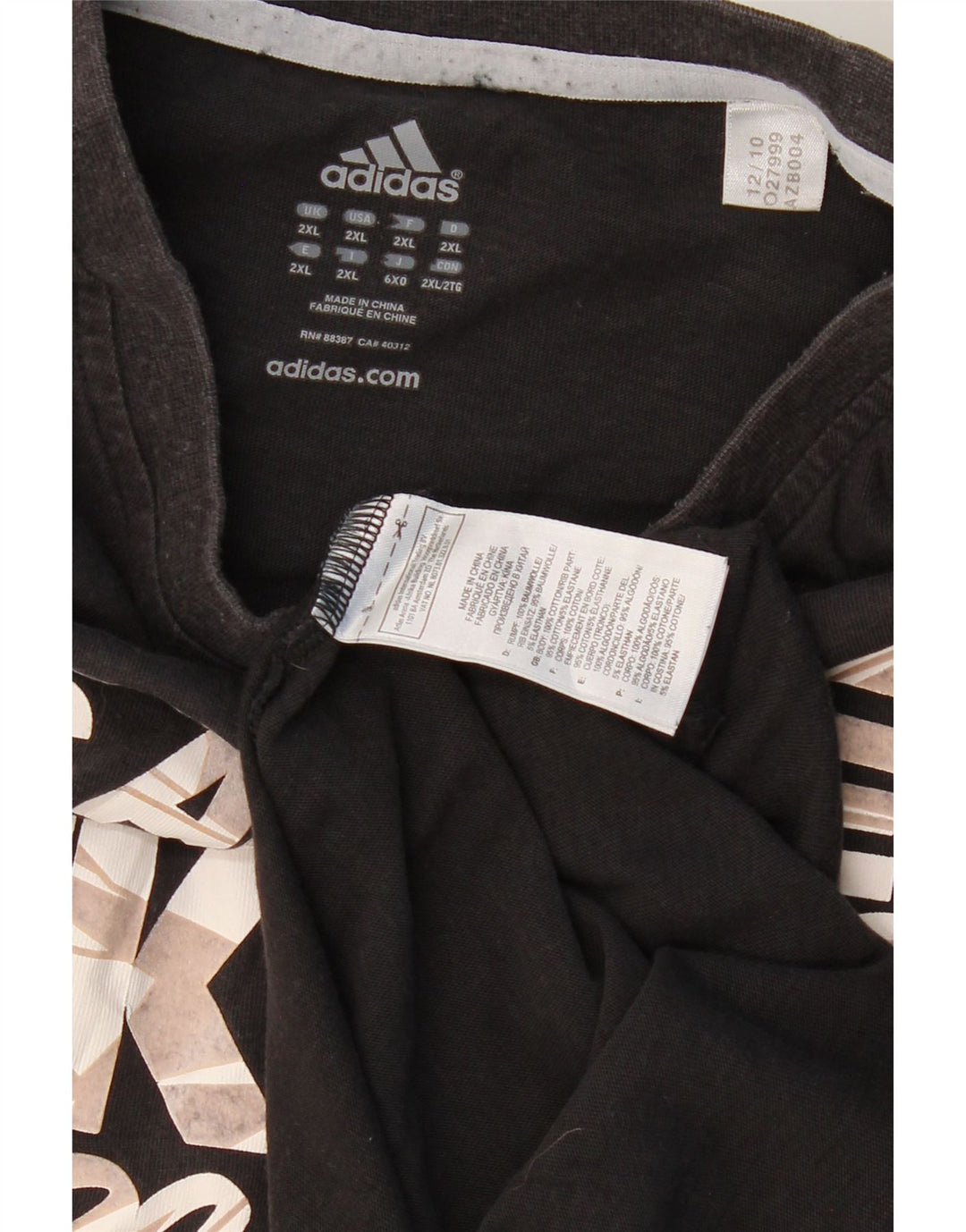 Мужская футболка ADIDAS Los Angeles Lakers с рисунком, 2XL, черный хлопок