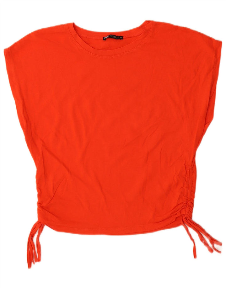 Женская футболка Zara Top UK 10, маленькая оранжевая