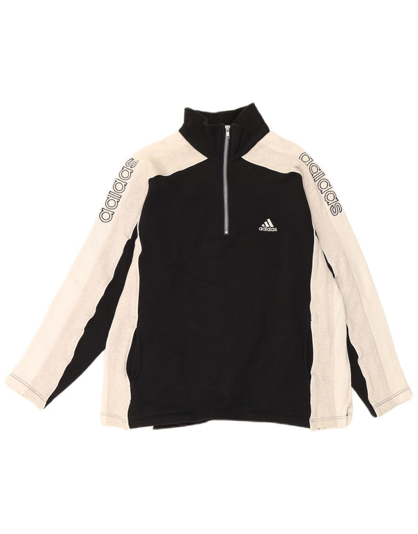 Мужской джемпер Adidas с рисунком, Великобритания 36/38, маленький, черный, с цветными блоками