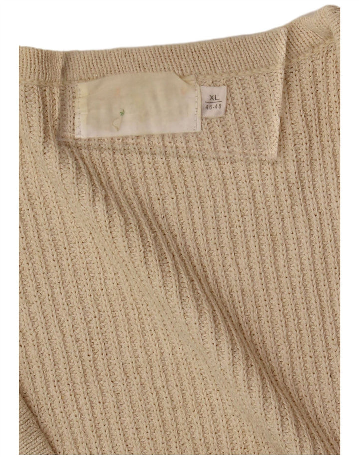 VINTAGE Womens Oversized Cardigan Sweater EU 46/48 XL Off White