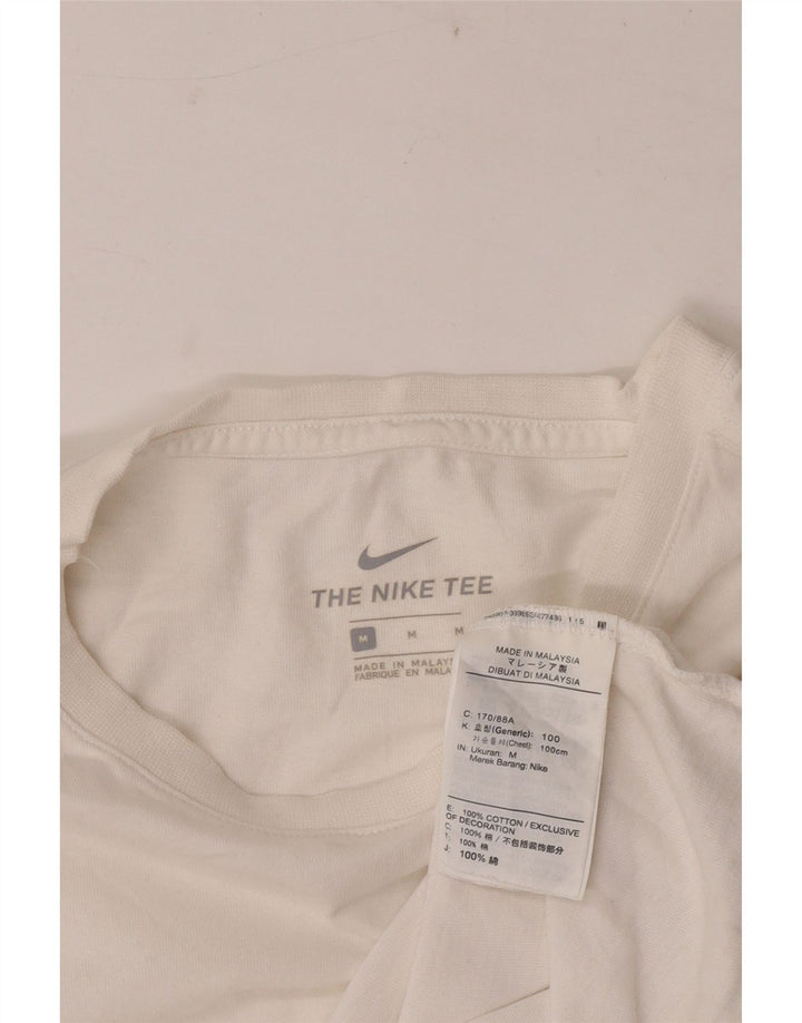 Мужская футболка Nike из хлопка белого цвета среднего размера