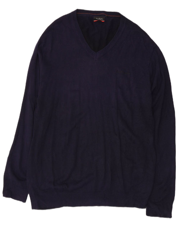 Мужской джемпер с v-образным вырезом PIERRE CARDIN 2XL темно-синий акрил