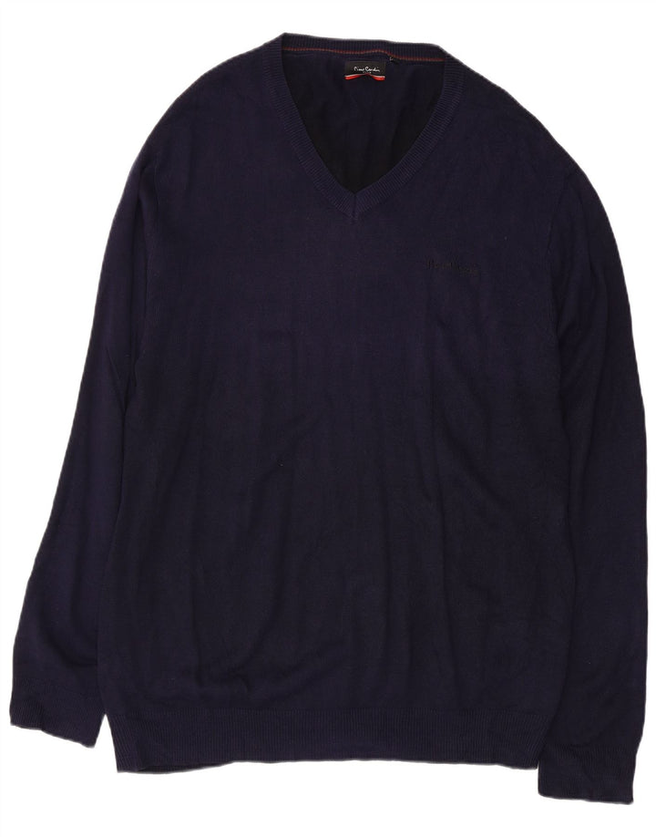 Мужской джемпер с v-образным вырезом PIERRE CARDIN 2XL темно-синий акрил